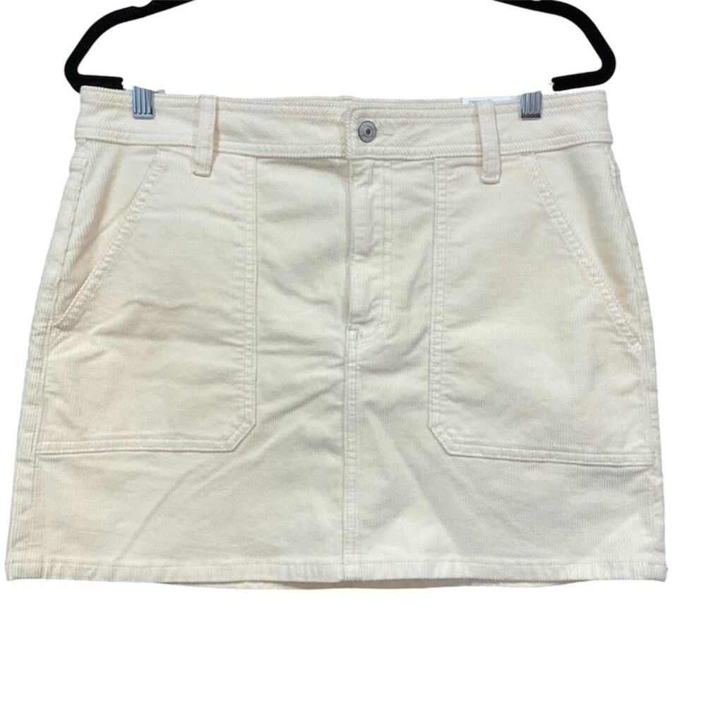 American Eagle Corduroy Butter Yellow Skirt Women High Rise 12 NWT